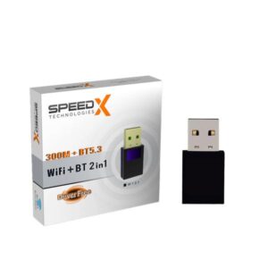 Speedx Alfa W107 (2-in-1) Wifi + Bluetooth 5.3 Usb Adapter 300mbps Plug & Play