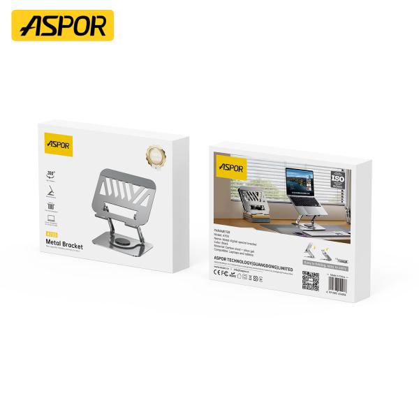 Aspor A703 360° Rotating Foldable Laptop Desktop Stand - Image 4