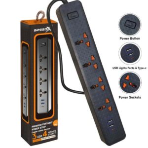 403puc Speed-x Premium Portable Power Strip 4socket+2usb+1type-c Port - Image 4