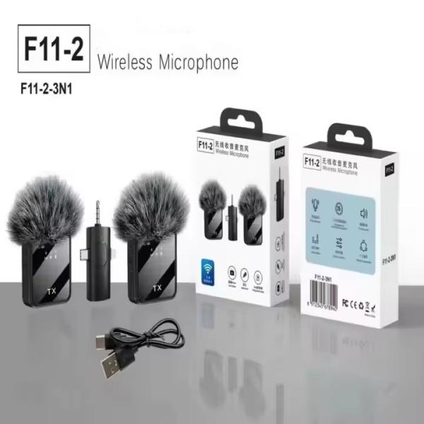 F11-2 (3 In 1) Noise Cancelling Wireless Dual Microphone - Image 4