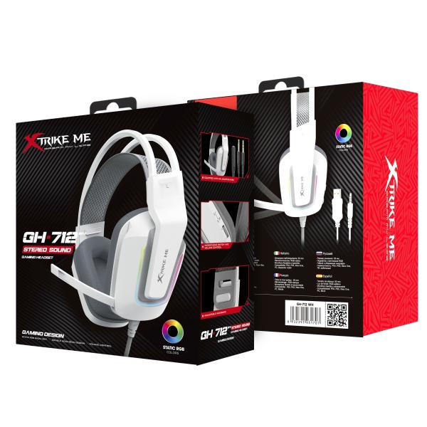 Xtrike Me Gh712 Rgb Gaming Headset With Noise Reduction Microphone White - Image 4