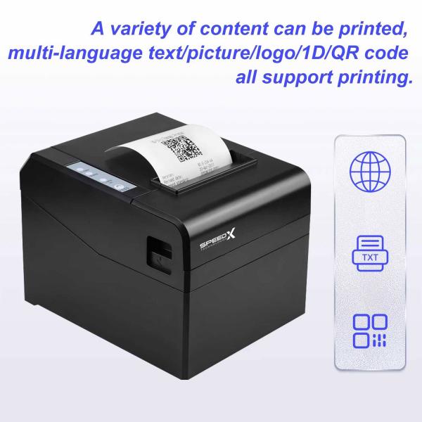 Speed-x Sp-250u 80mm Thermal Receipt Printer Usb Interface 300mm/s Printing Speed - Image 2