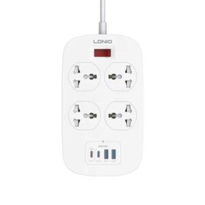 Ldnio Sc4407c 2500w Power Extension 4 Sockets 2 Usb-a + 2 Usb-c 2m
