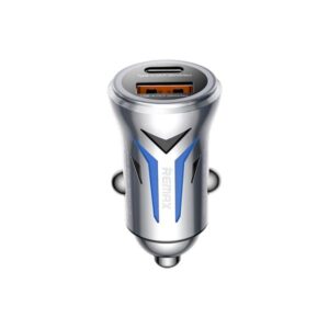 Remax Cc06 36w Dual-port Zinc Alloy Fast Car Charger With Led Light